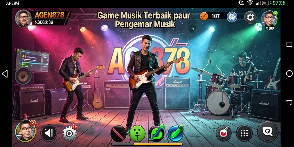 Screenshot AGEN878 menampilkan pengalaman bermain musik yang seru.