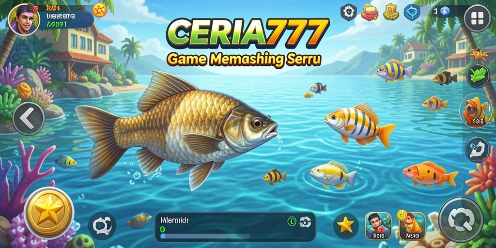 Gambaran gameplay CERIA777 yang menarik saat memancing di laut.