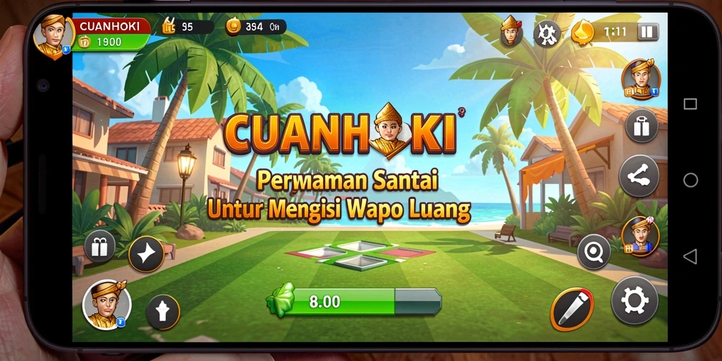 Screenshot gameplay CUANHOKI menampilkan pengalaman santai dan menyenangkan.