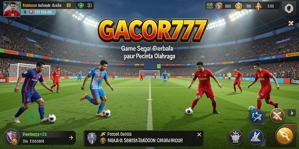 Screenshot GACOR777 menunjukkan momen seru pertandingan sepak bola.