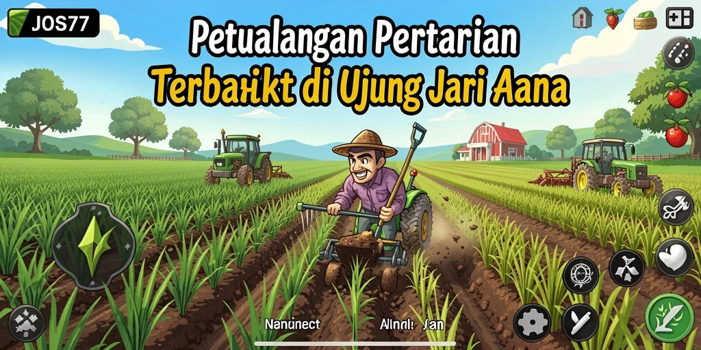 Tangkapan layar gameplay JOS77 menampilkan aktivitas bertani yang seru dan interaktif.