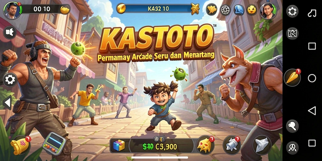 Screenshot menampilkan aksi seru dari gameplay arcade KASTOTO.