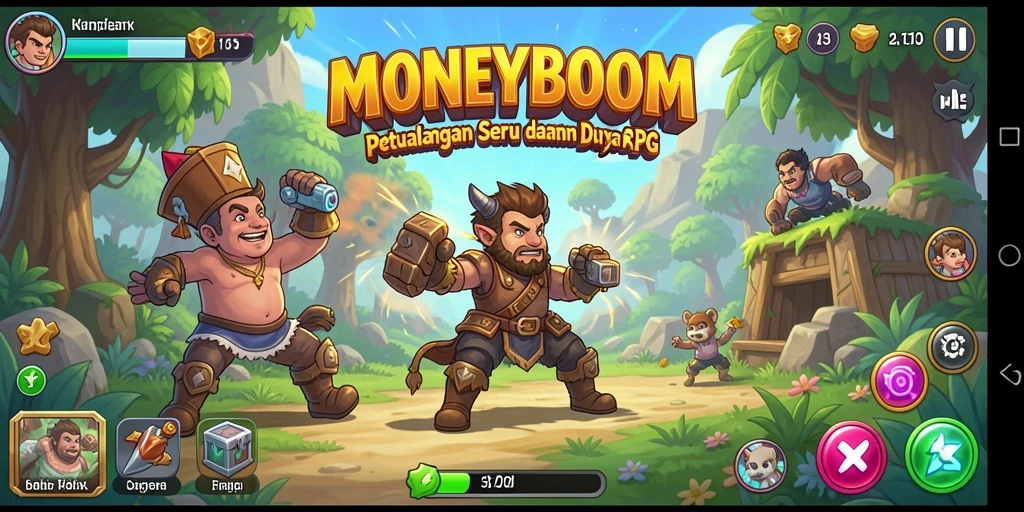 Tampilan gameplay MONEYBOOM yang seru di dunia RPG.