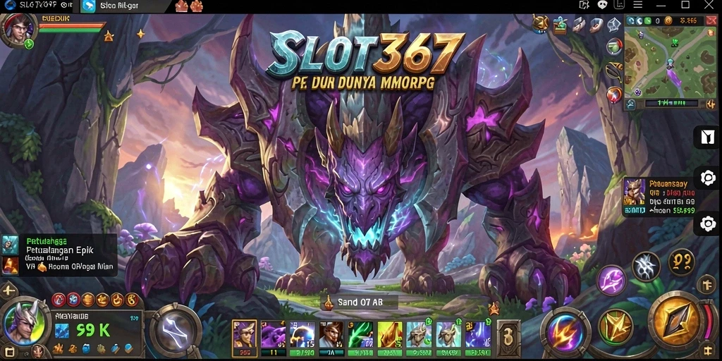 Tangkapan layar menunjukkan aksi seru gameplay MMORPG SLOT367.