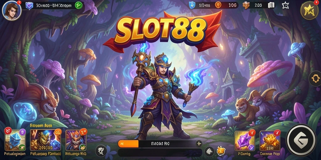 Tampilan gameplay SLOT88 yang penuh aksi dan petualangan.