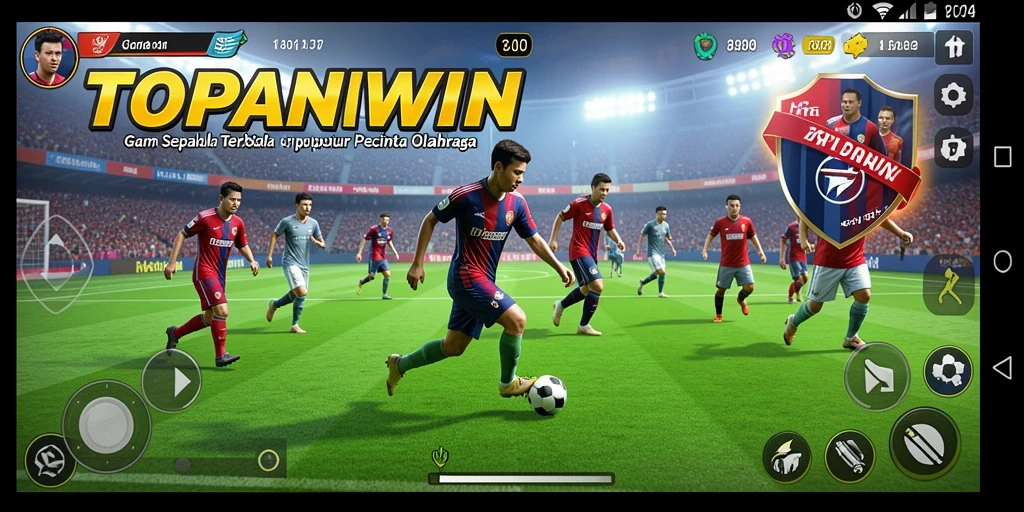 Screenshot keseruan gameplay sepak bola di TOPANWIN.
