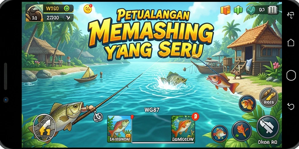 Gameplay menegangkan dalam memancing dengan berbagai ikan dan lokasi.