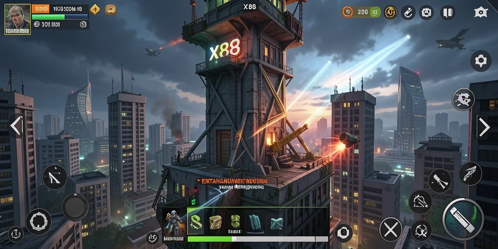 Screenshot gameplay menegangkan X88 dalam genre Tower Defense.